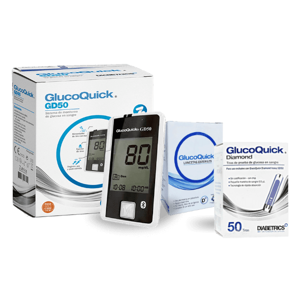 SUPER OFERTA GLUCOMETRO GLUCOQUICK GD50 MAS 50 TIRAS MAS 50 LANCETAS TODODIABETES